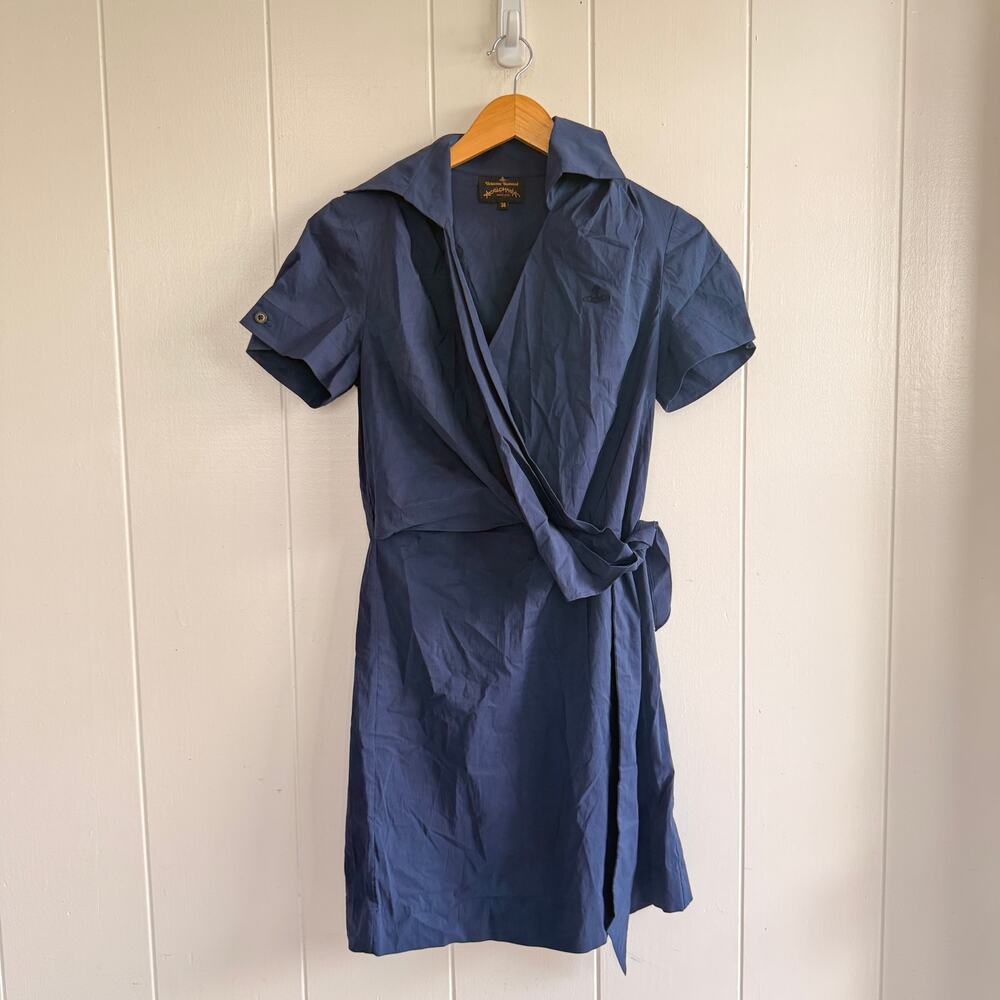 VTG VIVIENNE WESTWOOD Women's Denim Wrap Dress Sz 38